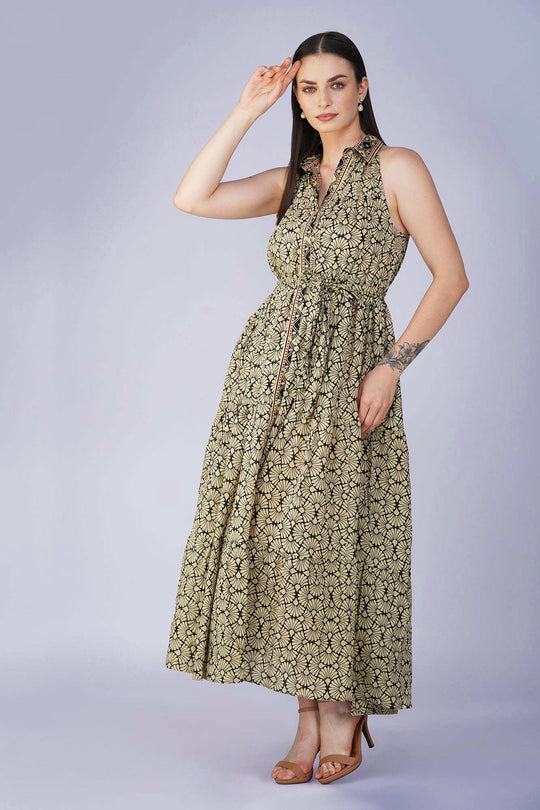 EcoFloral Sleeveless Maxi Dress - Vasya -