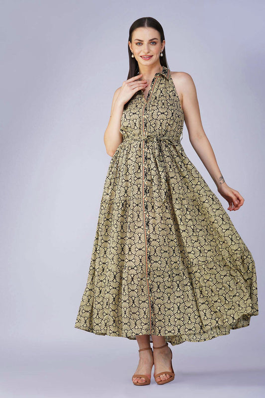 EcoFloral Sleeveless Maxi Dress - Vasya -