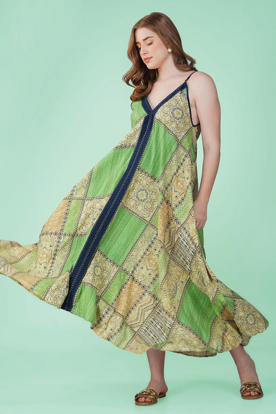 Feminine Emerald String Dress - Vasya -